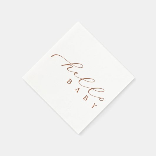 Hello Baby Minimalistisch Script Baby Dusche Serviette (Ecke)