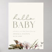 HELLO BABY | Minimalistisches Alter & Elfenbeinwil Poster (Vorne)