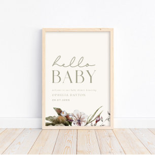 HELLO BABY Minimalistisches Alter & Elfenbeinwil Poster