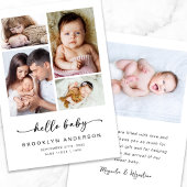 Hello Baby Modern Four Foto Birth Ankündigung
