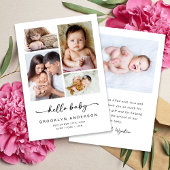 Hello Baby Modern Four Foto Birth Ankündigung