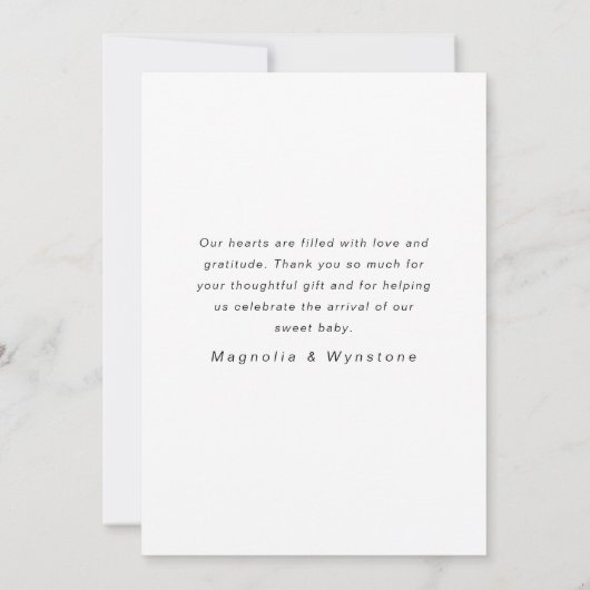 Hello Baby Modern Four Foto New Baby Dankeskarte (Rückseite)