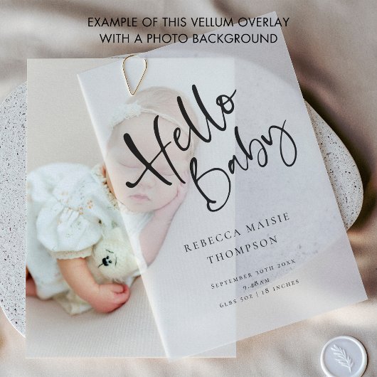 Hello Baby Modern Script Ankündigung