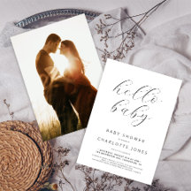 Hello Baby Modernes Minimal Foto Babydusche