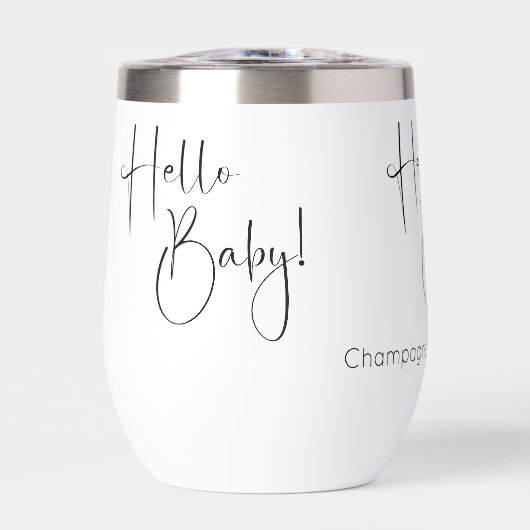 Hello Baby Modernes Script Baby Dusche (Vorderseite)