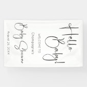Hello Baby Modernes Script Baby Dusche Banner (Horizontal)