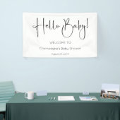 Hello Baby Modernes Script Baby Dusche Banner (Messeveranstaltung)