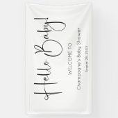 Hello Baby Modernes Script Baby Dusche Banner (Vertikal)