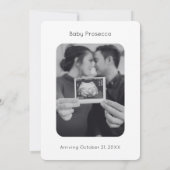 Hello Baby Modernes Script Baby Dusche Einladung (Rückseite)