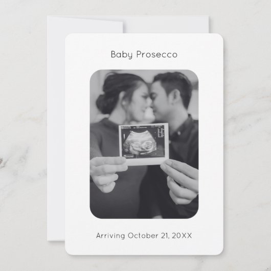 Hello Baby Modernes Script Baby Dusche Einladung (Rückseite)