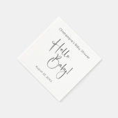 Hello Baby Modernes Script Baby Dusche Serviette (Ecke)
