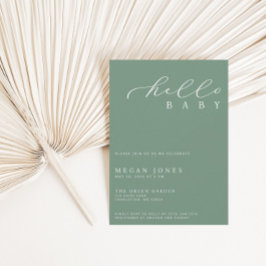 Hello Baby Modernes Script Minimalistisch Baby Dus Einladung