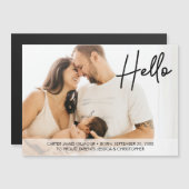 Hello Baby Name Birth Proud Eltern Foto Magneteinladung (Vorne/Hinten)
