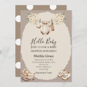 Hello Baby Neutral Beige Einladung (Vorne/Hinten)