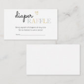 Hello Baby Neutral Minimalistisch Diaper Raffle Begleitkarte (Vorne/Hinten)