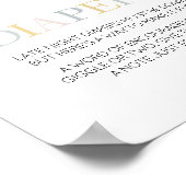 Hello Baby Neutral Minimalistisch Spate Night Diap Poster (Ecke)