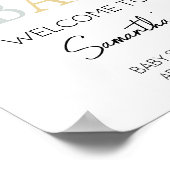Hello Baby Neutral Minimalistisch Welcome Poster (Ecke)
