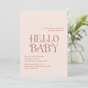 Hello Baby Neutral Moderne Babydusche Einladung