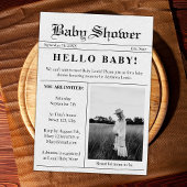 Hello Baby Newspaper Foto Baby Shower Einladung