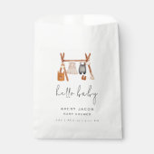 Hello Baby | Niedlich Boho Kleidung Kinderdusche Geschenktütchen (Vorderseite)