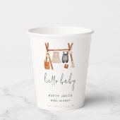 Hello Baby | Niedlich Boho Kleidung Kinderdusche Pappbecher (Rückseite)