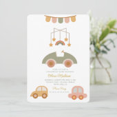 Hello Baby Niedlich Car Clothes & Toys Kinderdusch Einladung (Stehend Vorderseite)