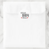 Hello Baby Olivia Red Hearts Baby Shower Stickers (Tasche)