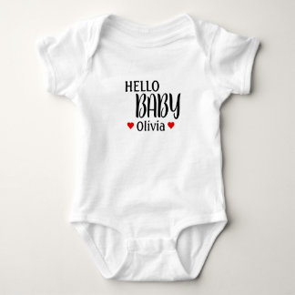 Hello Baby Olivia Red Hearts Baby Strampler