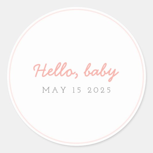Hello Baby Peach Sticker (Vorderseite)