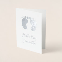 Hello baby Personalisiert Name Foil Card Folienkarte