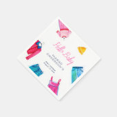 Hello Baby Pink Blue Kleidung Baby Dusche Serviette (Ecke)