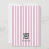 Hello Baby Pink Striped Bow Baby Shower Einladung (Rückseite)