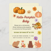 Hello Baby Pumpkin Fall Baby Shower Invitation Einladung (Vorne/Hinten)