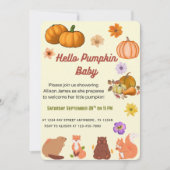 Hello Baby Pumpkin Fall Baby Shower Invitation  Einladung (Vorderseite)