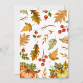 Hello Baby Pumpkin Foliage Herbst Babydusche Einladung (Rückseite)