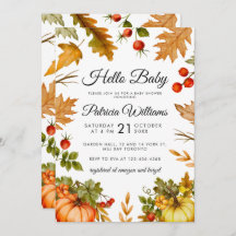 Hello Baby Pumpkin Foliage Herbst Babydusche