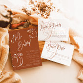 Hello Baby Pumpkin Terracotta Bohemisch Baby Dusch Einladung