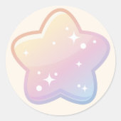 Hello Baby Rainbow and Stars Pastel Runder Aufkleber (Vorderseite)