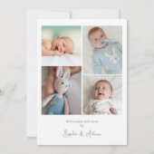 Hello Baby Rainbow Custom Foto Geburtserklärung Einladung (Rückseite)