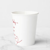 Hello Baby Red Heart Minimal Baby Dusche Pappbecher (Links)