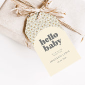 Hello Baby Retro Boho Daisy Custom Favor Geschenkanhänger