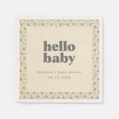 Hello Baby Retro Boho Daisy Custom Serviette (Vorderseite)