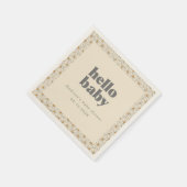 Hello Baby Retro Boho Daisy Custom Serviette (Ecke)