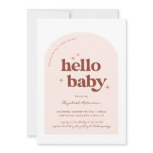Hello Baby | Retro Pink & Terracotta Kinderdusche