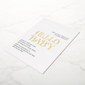 Hello Baby Schwarz-weiß Modern Baby Dusche Folieneinladung (Gedreht)