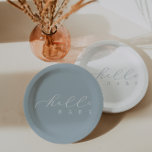 Hello Baby Script Minimalistisch Baby Dusche Pappteller<br><div class="desc">Wir fügen immer wöchentlich neue Designs hinzu!</div>