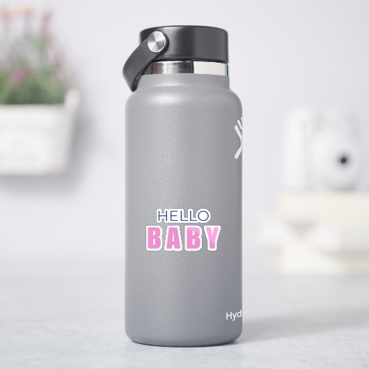 Hello Baby Shower Aufkleber (HydroFlask)