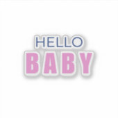 Hello Baby Shower Aufkleber (Vorderseite)