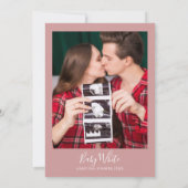 Hello Baby Shower Dusty Rose Pink Baby Girl Foto Einladung (Rückseite)