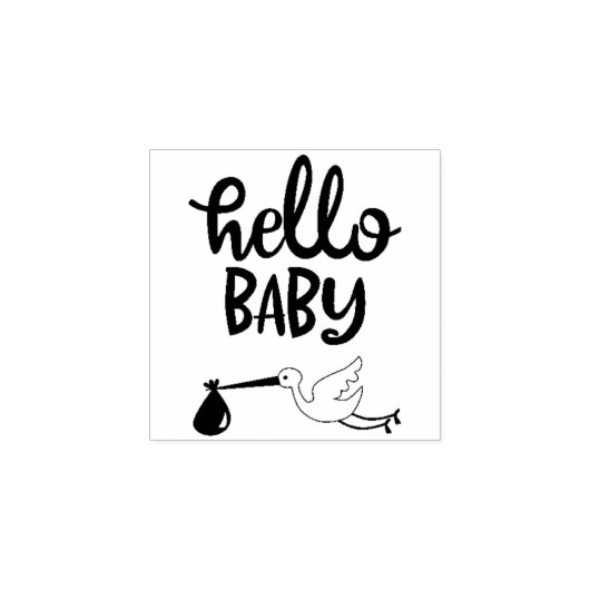 Hello Baby Shower Gummistempel (Prägung)